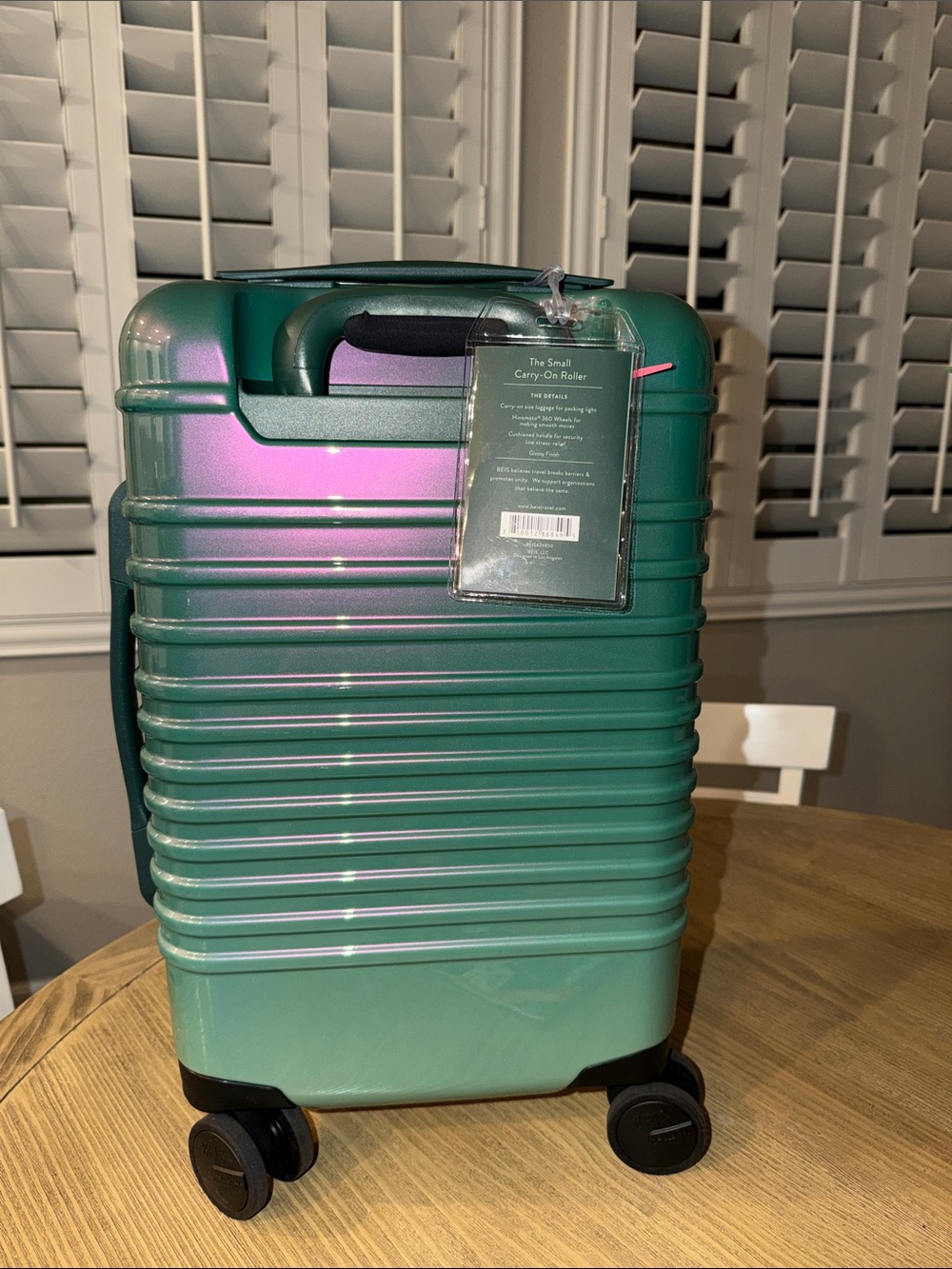 NWT BEIS WICKED GREEN Small Carry-On Roller ππ - Picture 4 of 7